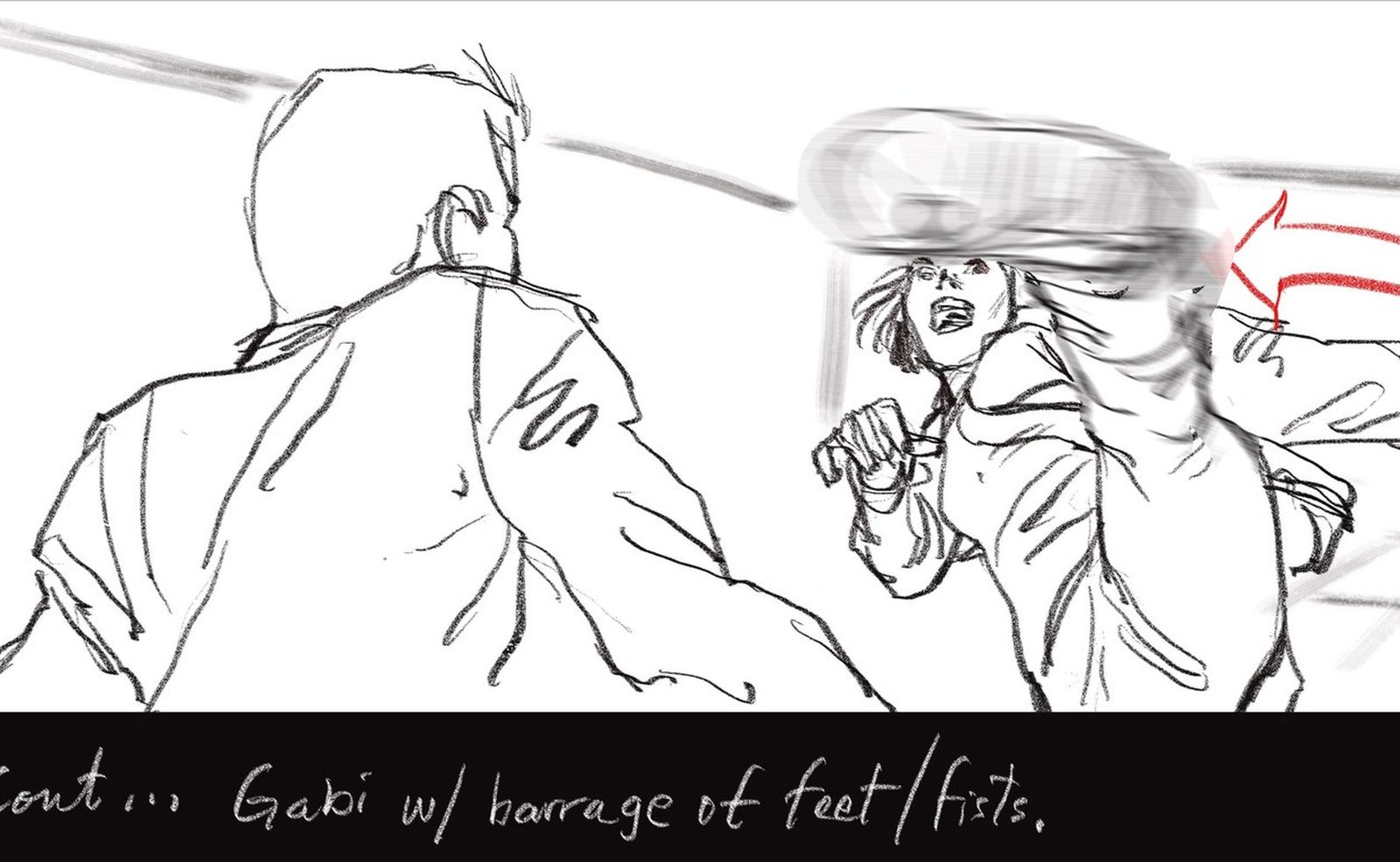 Copper storyboard: Gabi unleashes a barrage of feet and fists